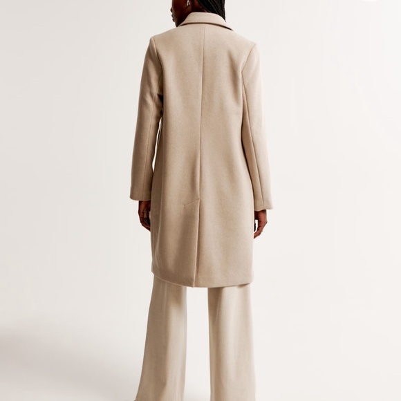 Abercrombie Wool-Blend Dad Coat in Taupe XXS Tall - Picture 4 of 6